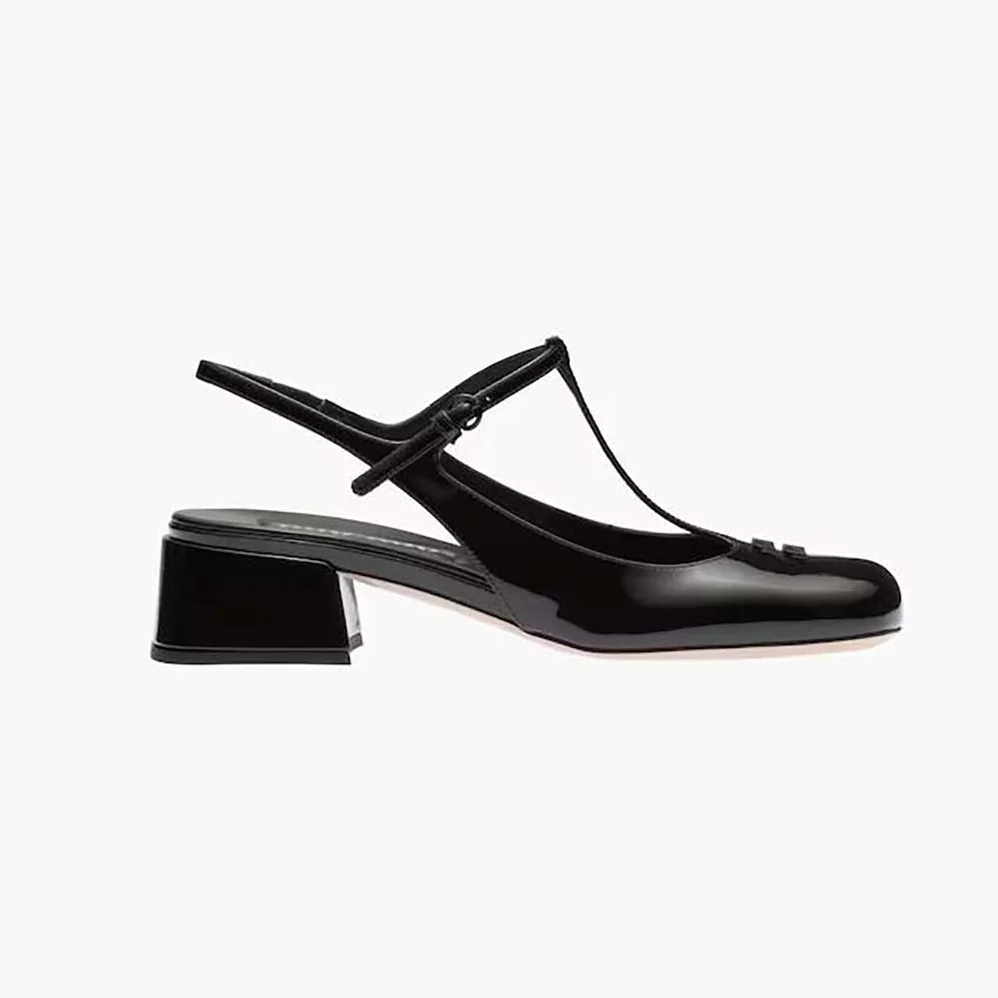 Miu Miu Patent Leather Slingback Pumps for Women in Black