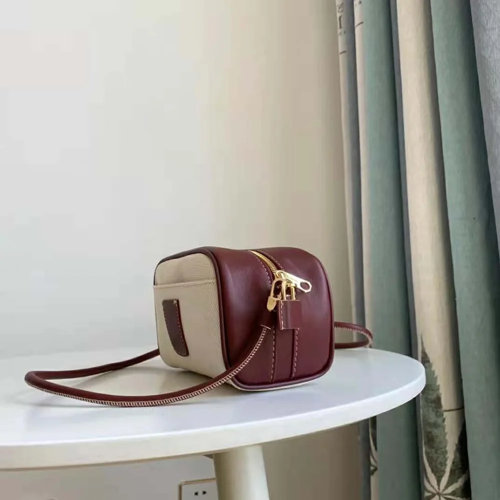 Burberry Horseferry Print Canvas Half Cube Crossbody Bag for Women