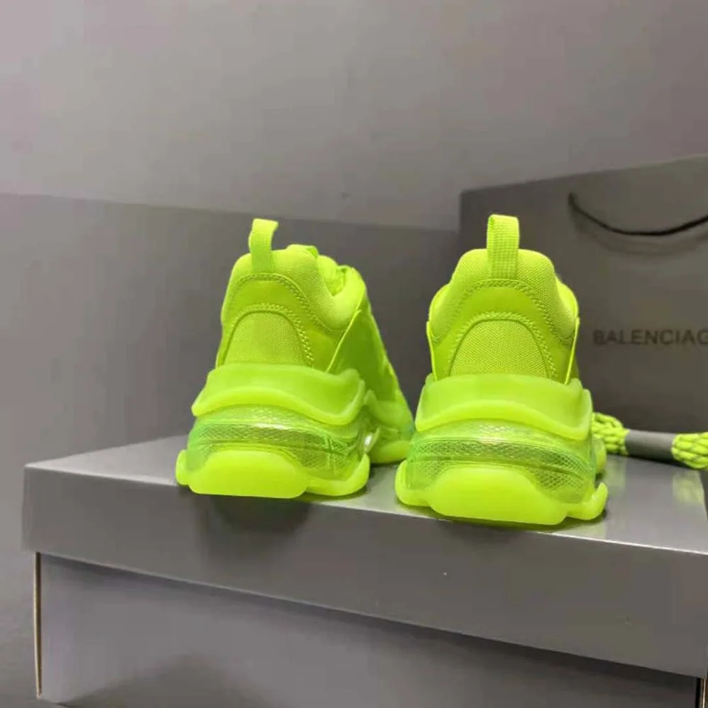 Balenciaga Triple S Clear Sole Sneaker in Neon Yellow Double Foam and Mesh for Women Balenciaga Triple S Clear Sole Sneaker in Neon Yellow Double Foam and Mesh for Women