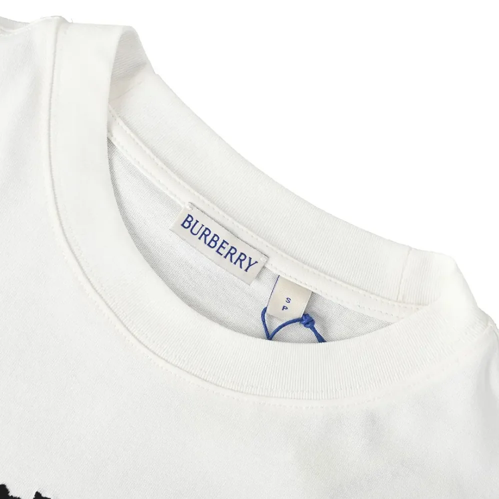 Burberry Check Flag Cotton T-shirt for Men in White Burberry Check Flag Cotton T-shirt for Men in White