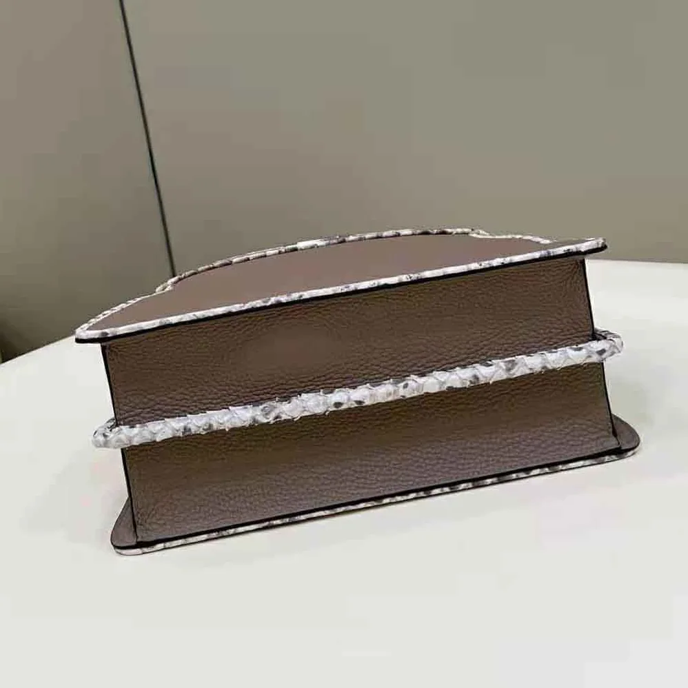 Fendi Peekaboo Iseeu Small Gray Full Grain Leather and Elaphe Bag for Women Fendi Peekaboo Iseeu Small Gray Full Grain Leather and Elaphe Bag for Women