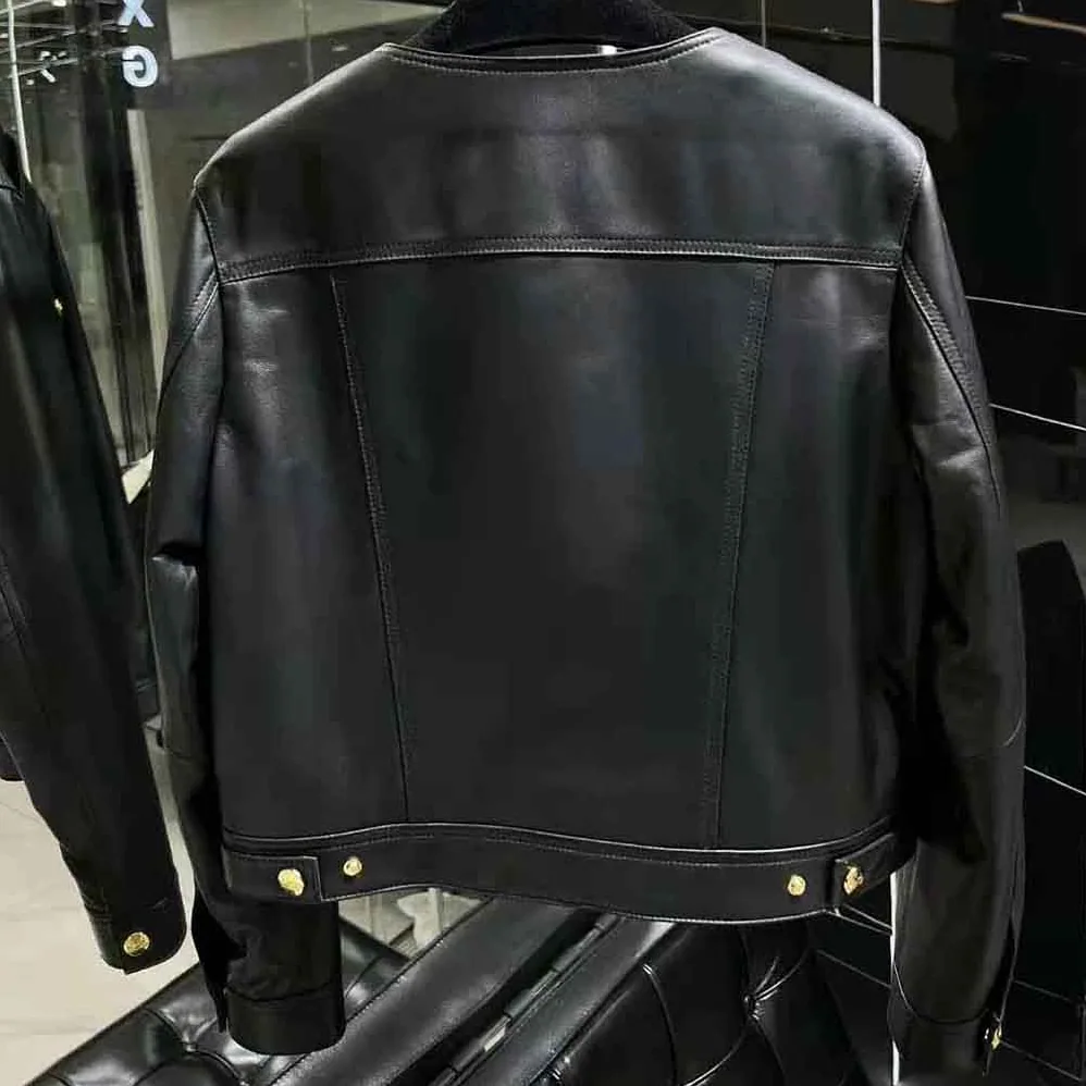 Celine Scoop Neck Trucker Jacket in Soft Lambskin for Women Celine Scoop Neck Trucker Jacket in Soft Lambskin for Women
