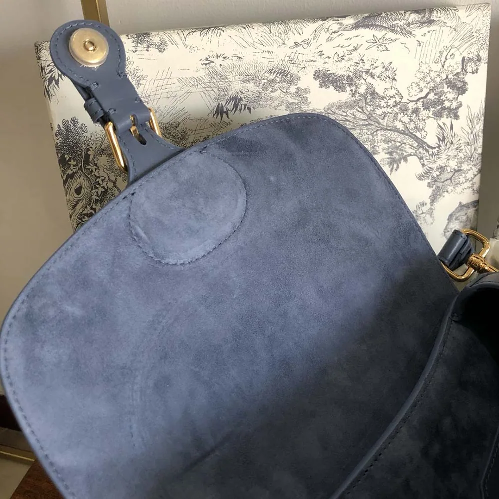 Dior Medium Dior Bobby Bag Denim Box Calfskin for Women in Blue