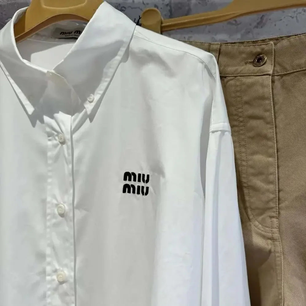 Miu Miu Striped Cotton Shirt MK1659_14BC_F0X24_S_OOO for Women Miu Miu Striped Cotton Shirt MK1659_14BC_F0X24_S_OOO for Women
