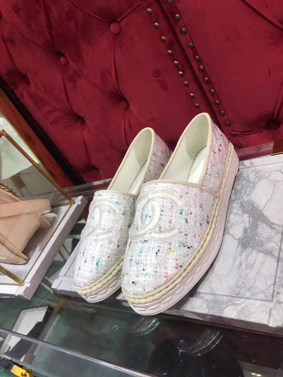 Chanel Espadrilles White And Black