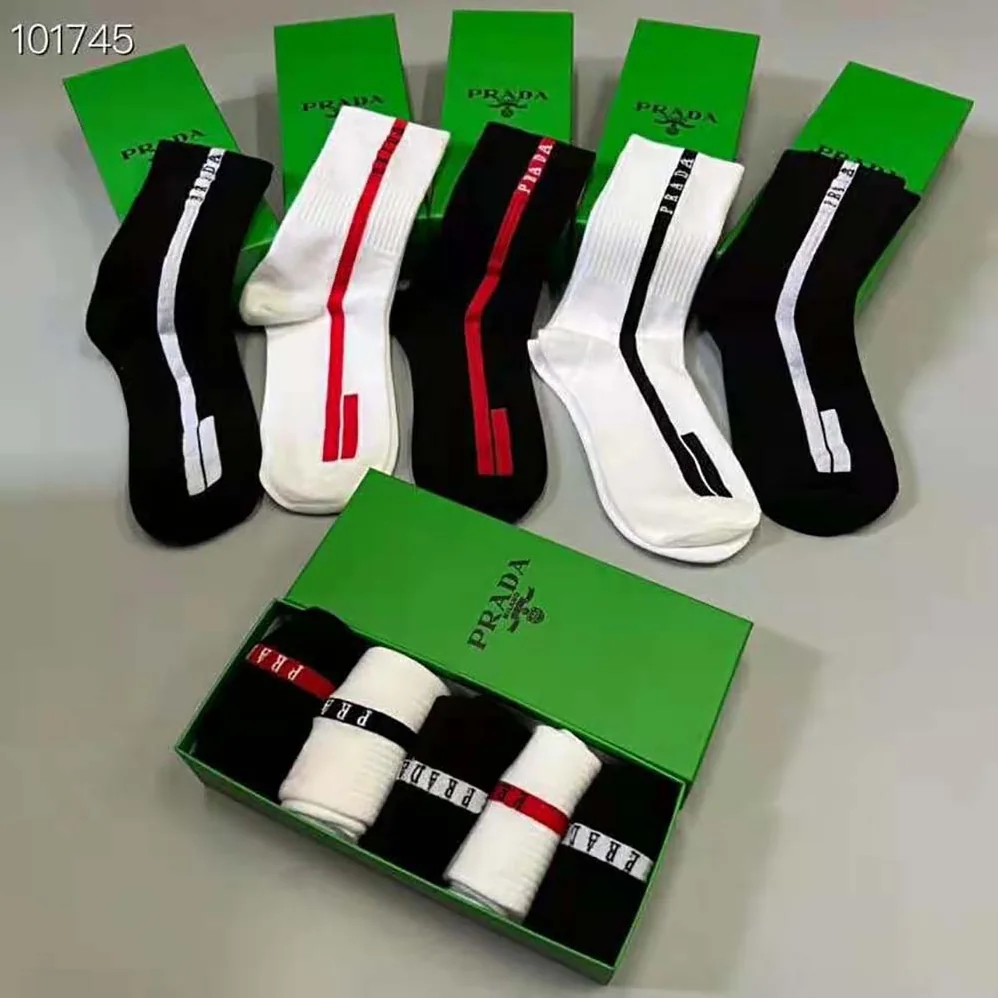 Prada Technical Yarn Ankle Socks for Unisex in Black Prada Technical Yarn Ankle Socks for Unisex in Black