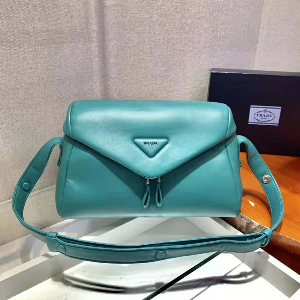 Prada Padded Nappa Leather Prada Signaux Bag for Women in Lime Prada Padded Nappa Leather Prada Signaux Bag for Women in Lime