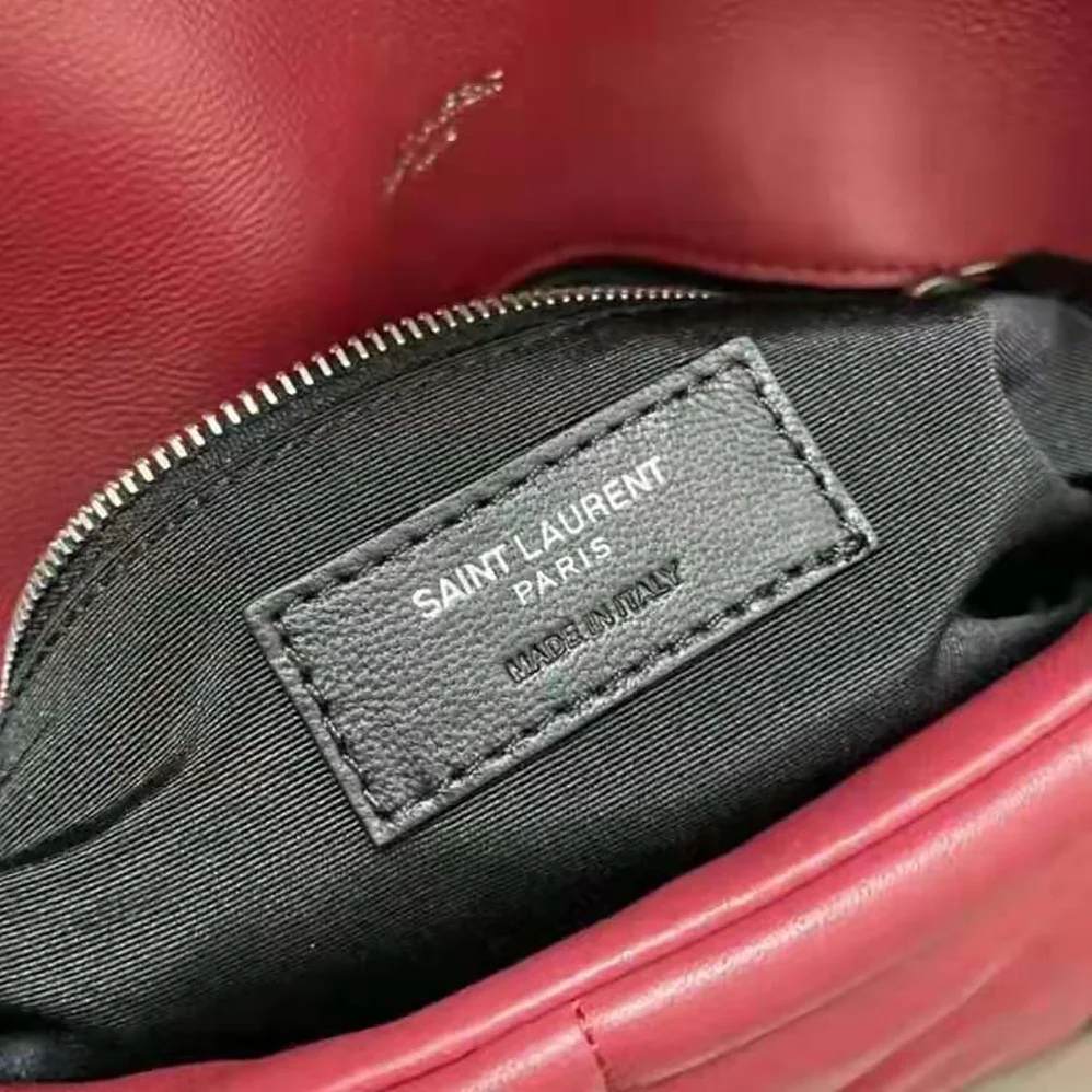 Saint Laurent YSL Puffer Small Bag in Quilted Lambskin for Women in Red Saint Laurent YSL Puffer Small Bag in Quilted Lambskin for Women in Red