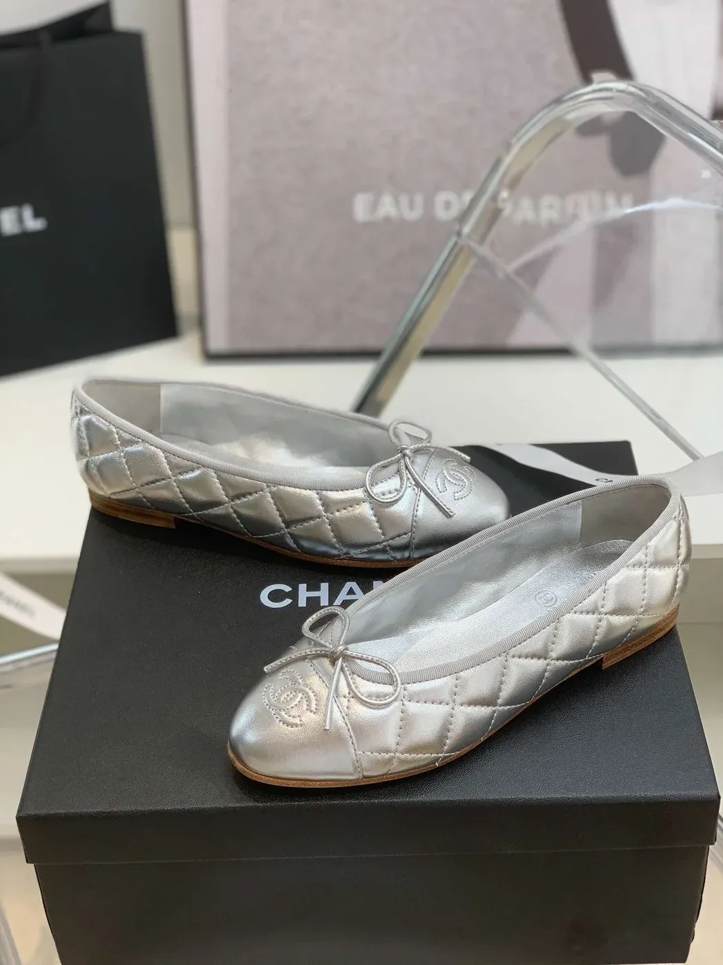 Chanel Ballet Flats in Silver Chanel Ballet Flats in Silver