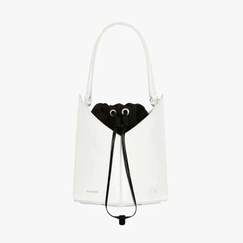 Givenchy Mini Cut Out Bucket Bag in Box Leather for Women in White Givenchy Mini Cut Out Bucket Bag in Box Leather for Women in White