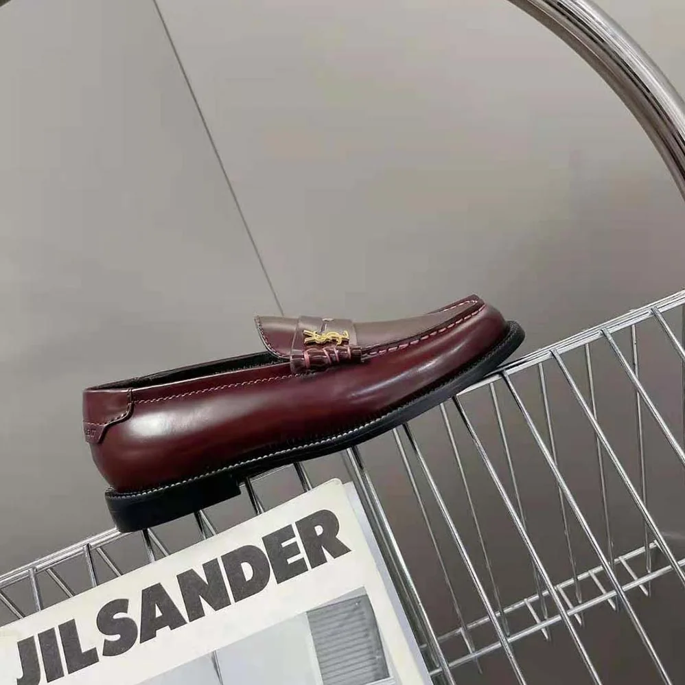 Celine Le Loafer Penny Slippers in Smooth Leather for Women in Maroon Celine Le Loafer Penny Slippers in Smooth Leather for Women in Maroon