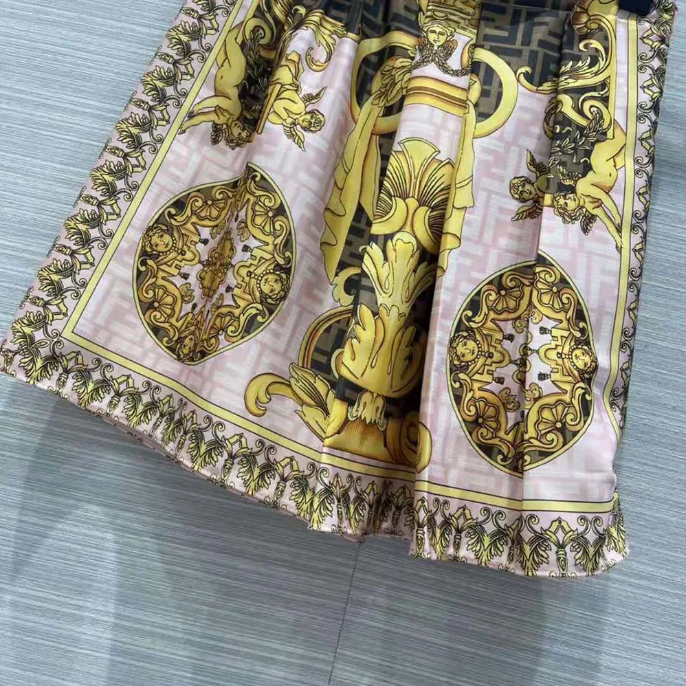 Fendi Fendace Multicolor Silk Skirt for Women