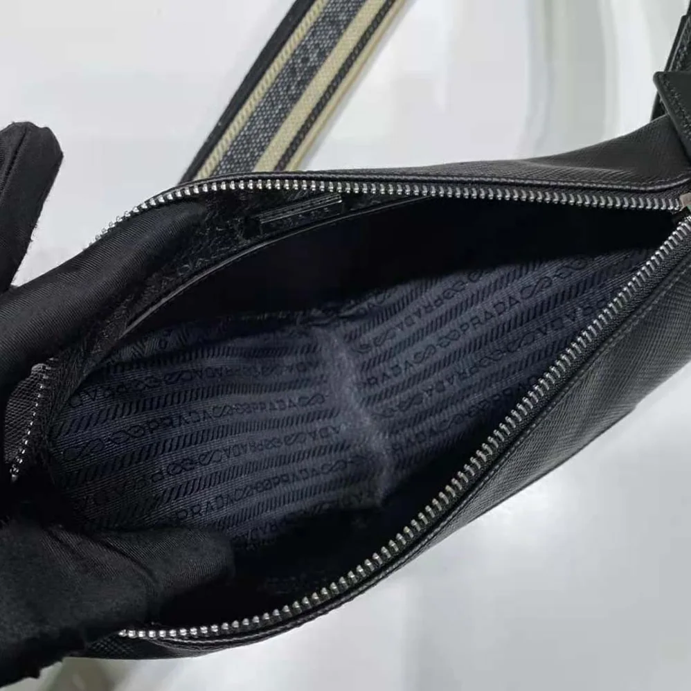 Prada Saffiano Prada Triangle Bag for Women in Black