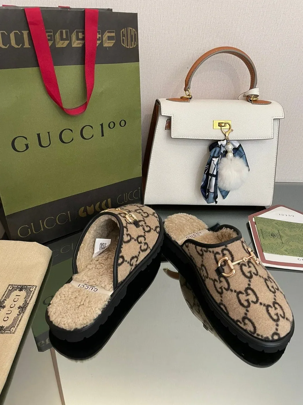 Gucci GG Slipper With Horsebit Brown GG Shoes for Men