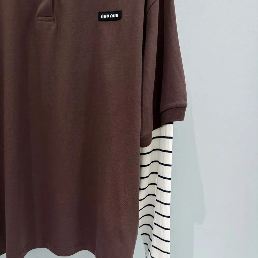 Miu Miu Jersey Polo Shirt for Women Miu Miu Jersey Polo Shirt for Women