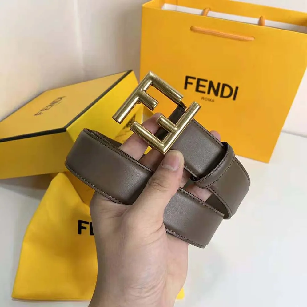 Fendi Belt with Loop and FF Stud Buckle for Women in Silver Fendi Belt with Loop and FF Stud Buckle for Women in Silver