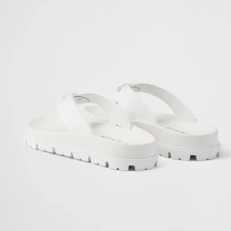 Prada Rubber Thong Sandal White - 1Y420N_3LKK_F0009_F_020
