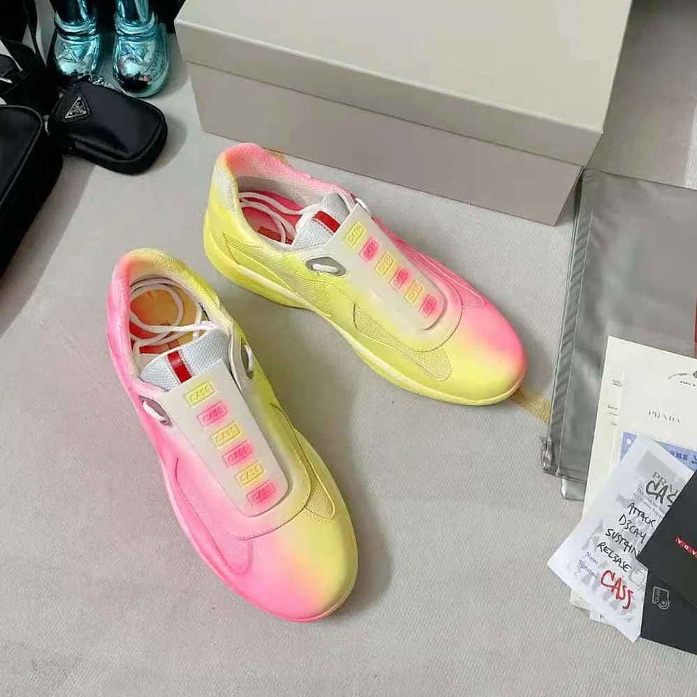 Prada Cass x Prada Americas Cup Rel3ase Sneakers for Unisex in Yellow