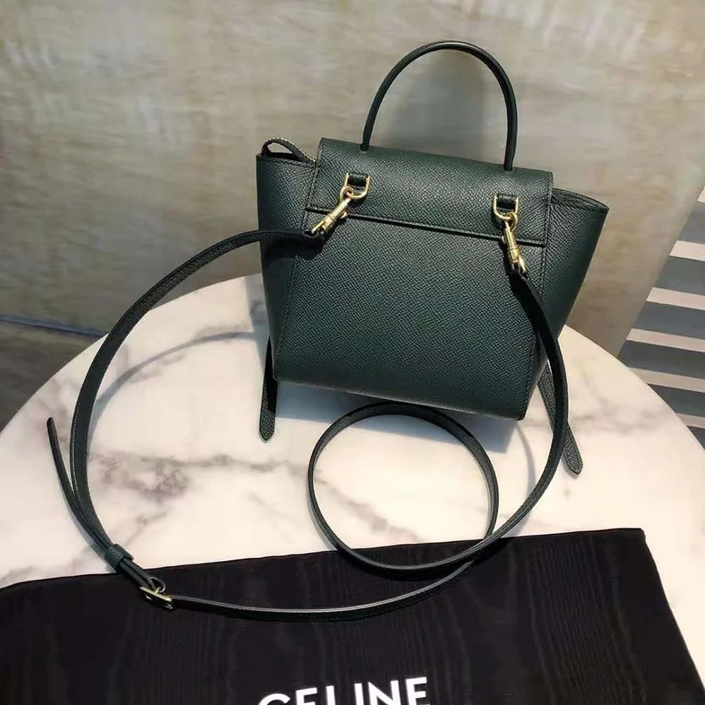 Celine Pico Belt Bag in Grained Calfskin for Women in Green