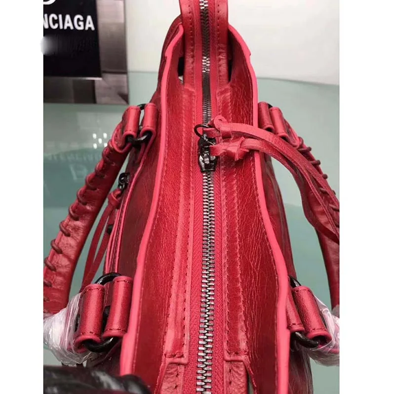 Balenciaga Classic City Top Handle and Should Bag in Red