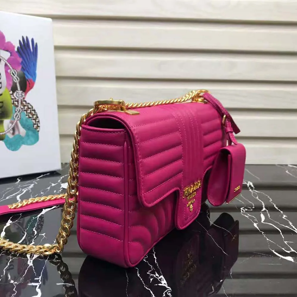 Prada Medium Leather Prada Diagramme Bag for Women in Rose