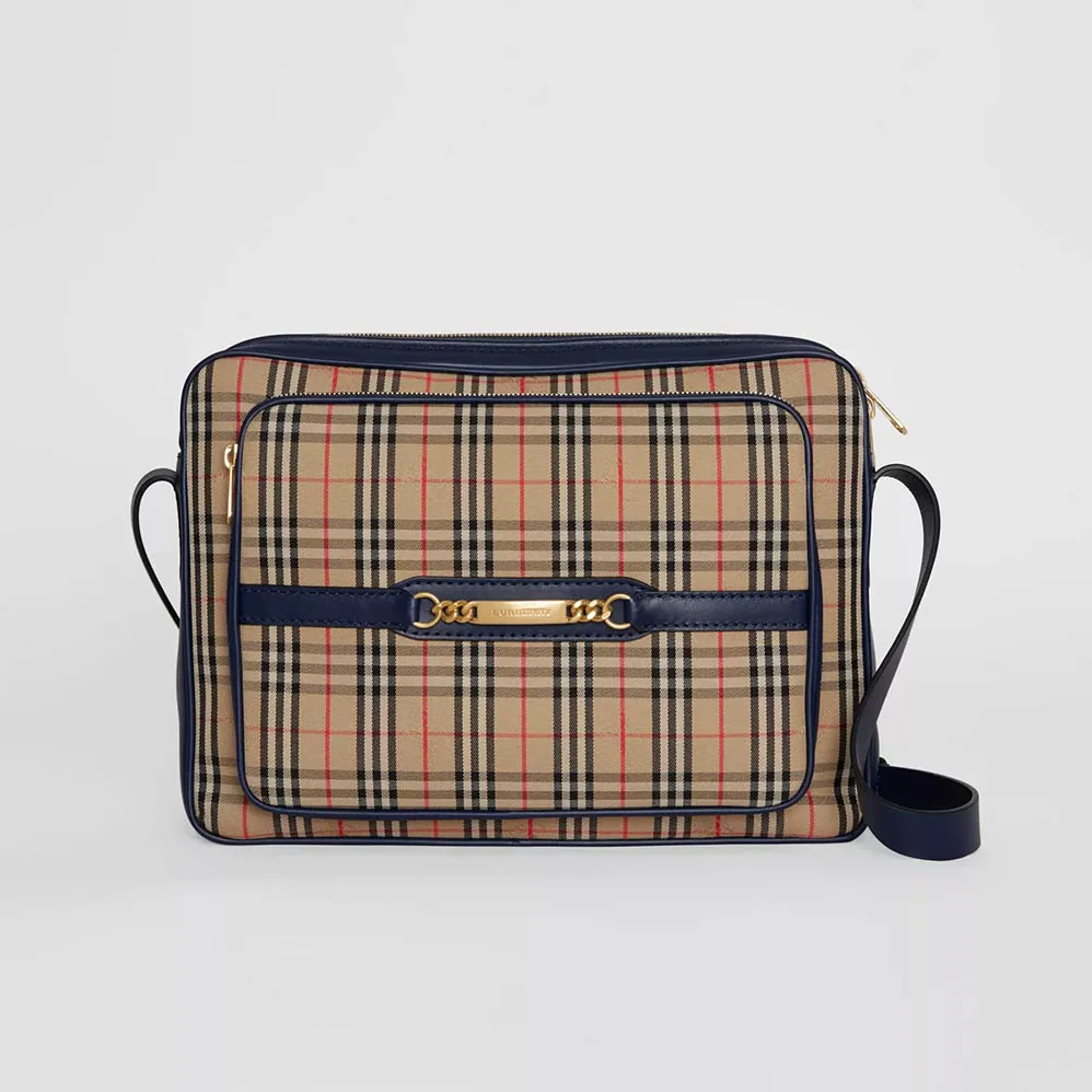 Burberry The Large 1983 Check Link Camera Bag for Unisex in Navy Burberry The Large 1983 Check Link Camera Bag for Unisex in Navy