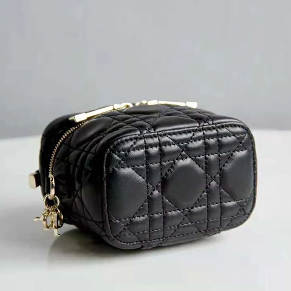 Dior Micro Lady Dior Vanity Case Cannage Lambskin for Women in Black Dior Micro Lady Dior Vanity Case Cannage Lambskin for Women in Black