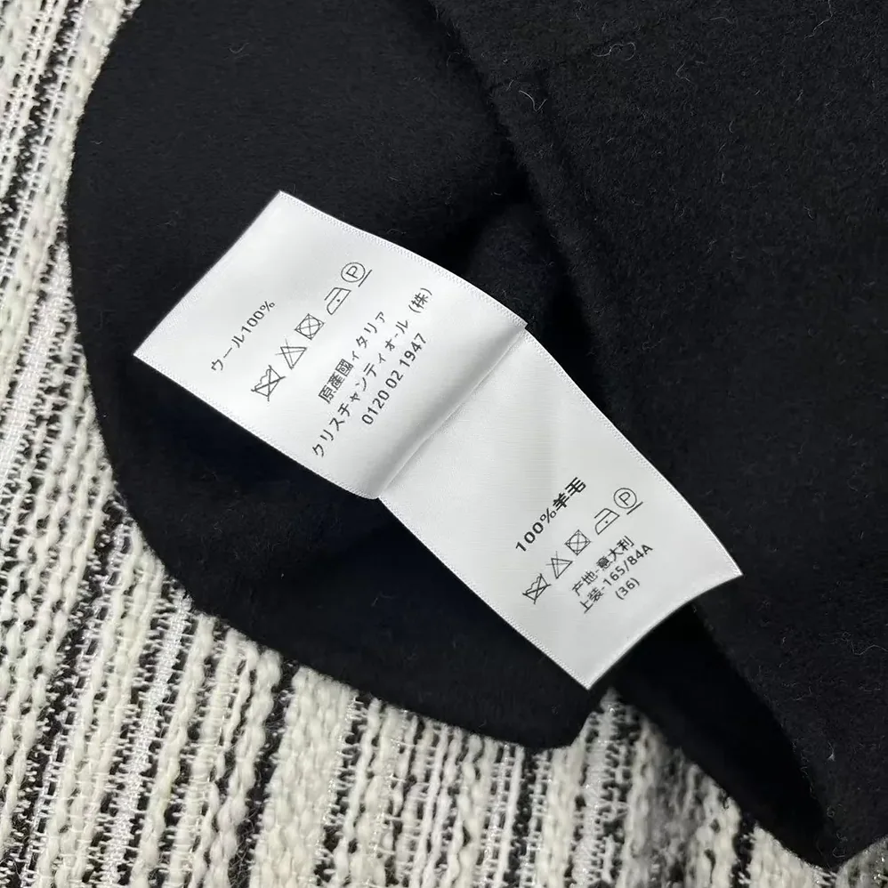 Dior Peacoat Black Double-Sided Virgin Wool-Angora for Women in Blend Felt Dior Peacoat Black Double-Sided Virgin Wool-Angora for Women in Blend Felt