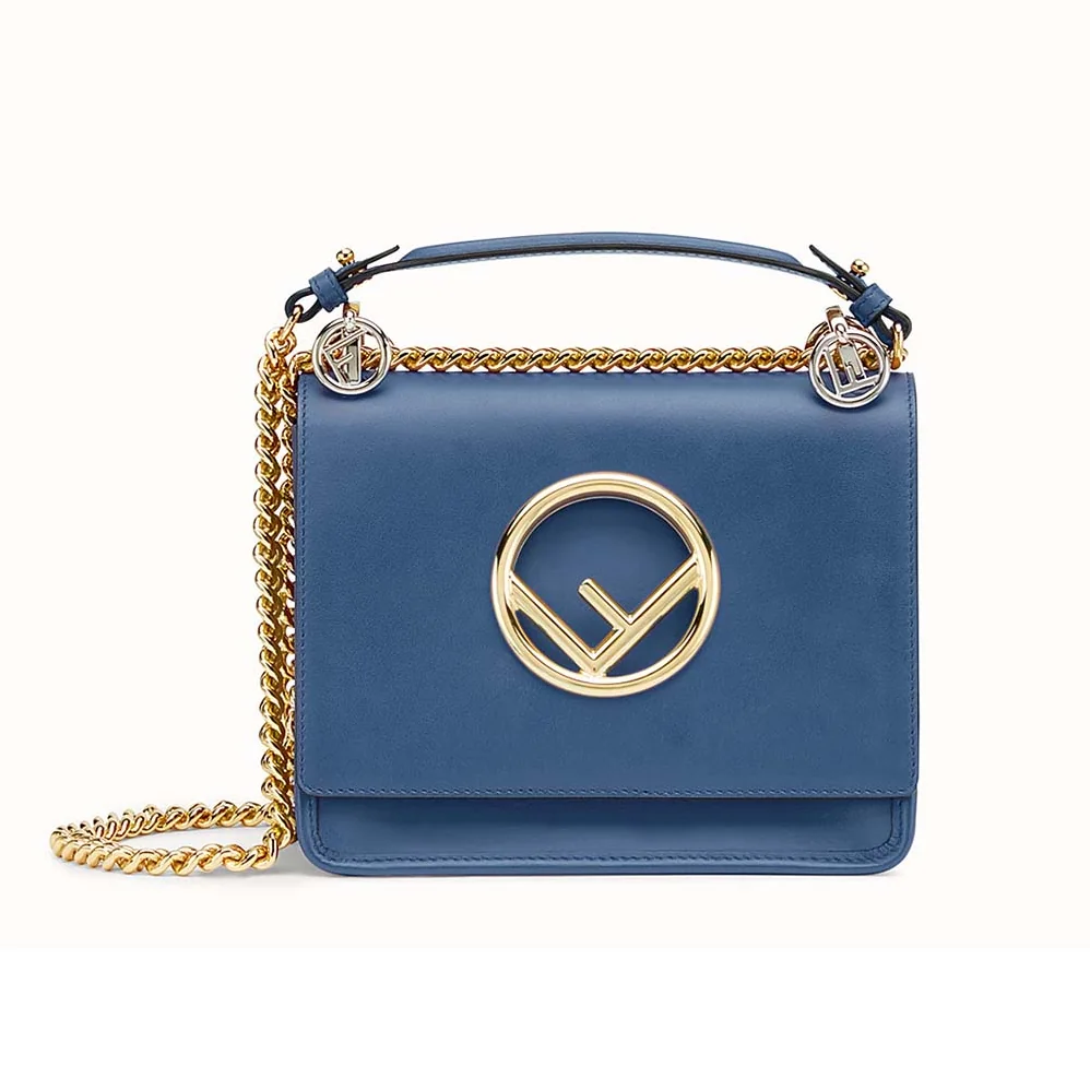Fendi Kan I F Small Dark Blue Leather Mini for Women in Bag Fendi Kan I F Small Dark Blue Leather Mini for Women in Bag