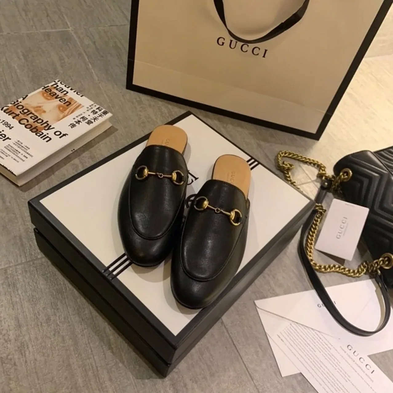 Gucci Princetown Slipper Black GG Gucci Princetown Slipper Black GG