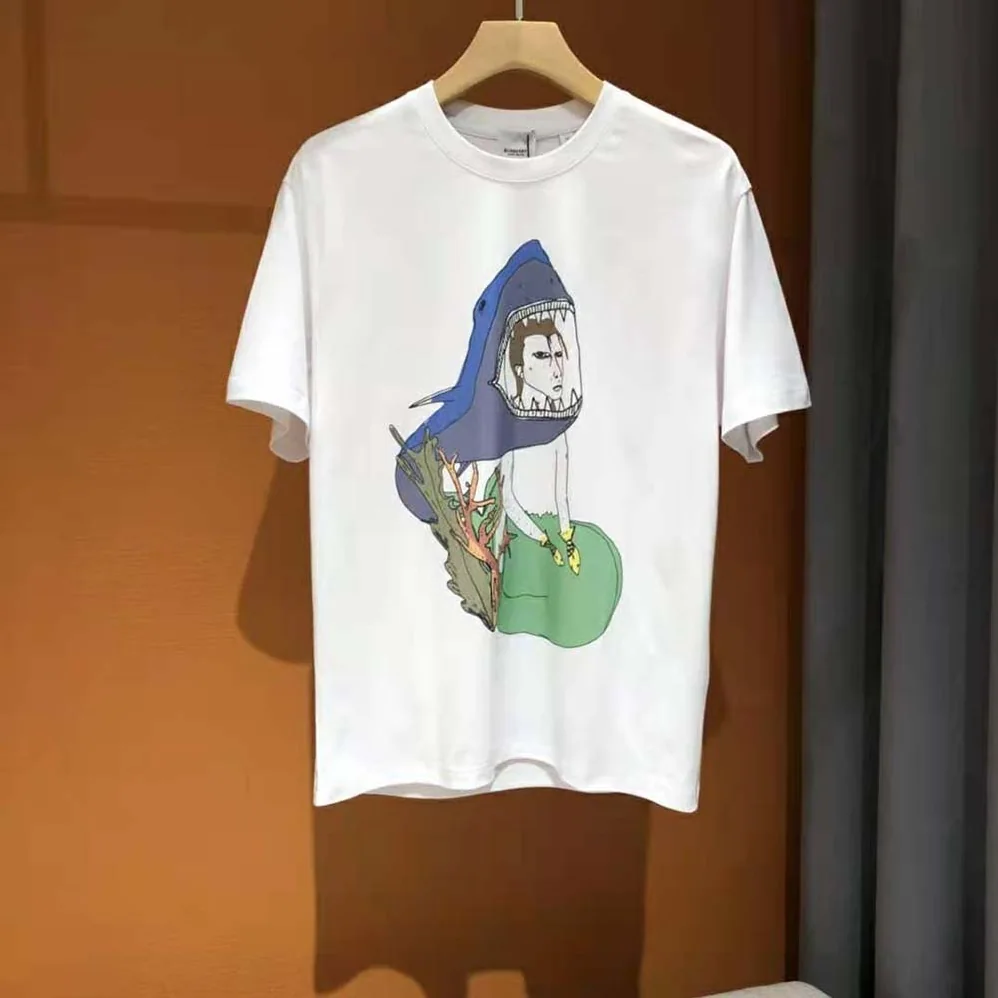 Burberry Marine Sketch Print Cotton Oversized T for Men in shirt Burberry Marine Sketch Print Cotton Oversized T for Men in shirt