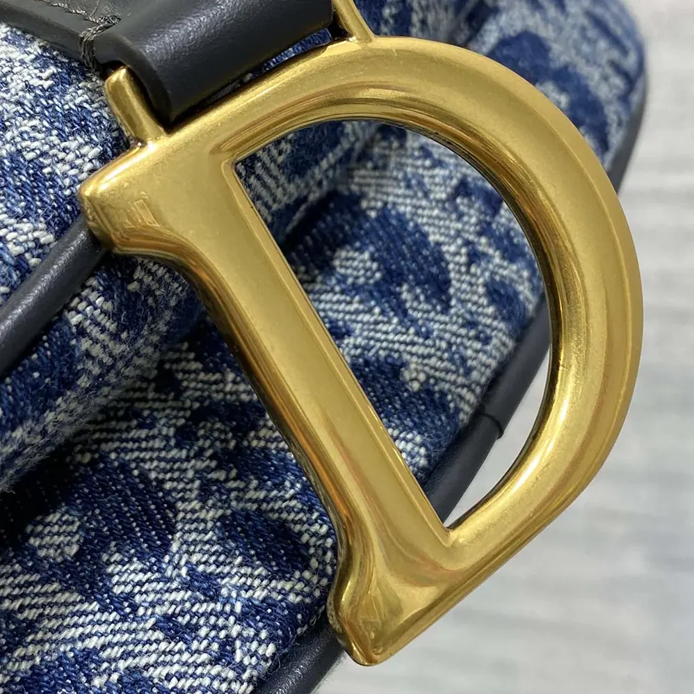 Dior Saddle Bag with Strap Blue Denim Dior Oblique Jacquard for Women