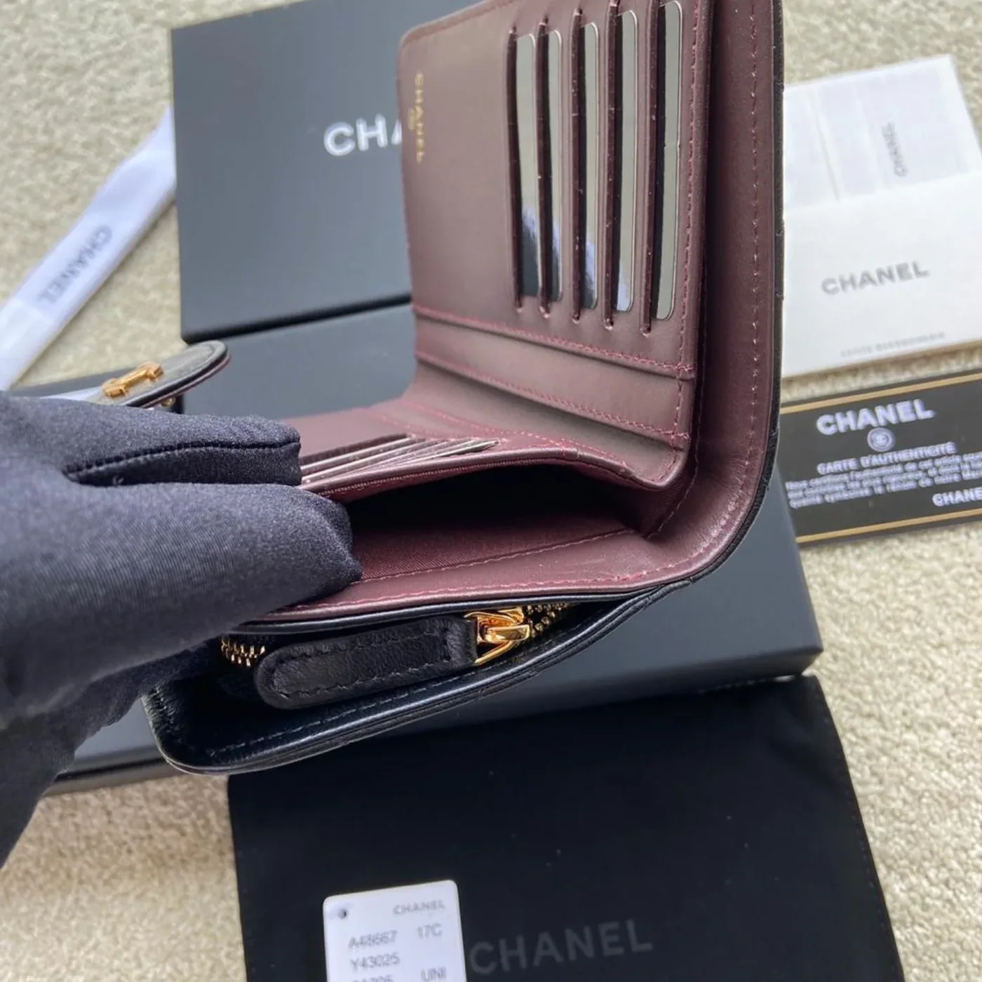 Chanel CC Lambskin Wallet Gold Hardware Black / Chanel CC Lambskin Wallet Gold Hardware Black /