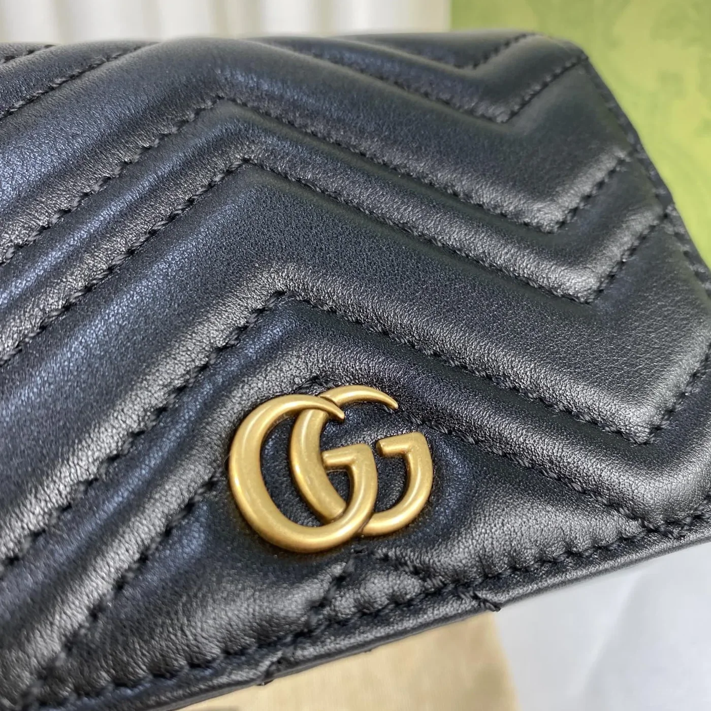 Gucci GG Marmont Card Case Wallet Black / Gucci GG Marmont Card Case Wallet Black /