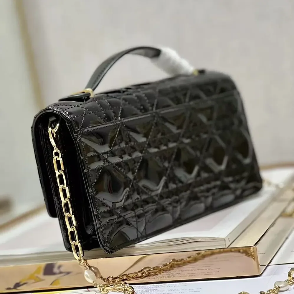 Dior My Dior Mini Bag Black Patent Cannage Calfskin for Women