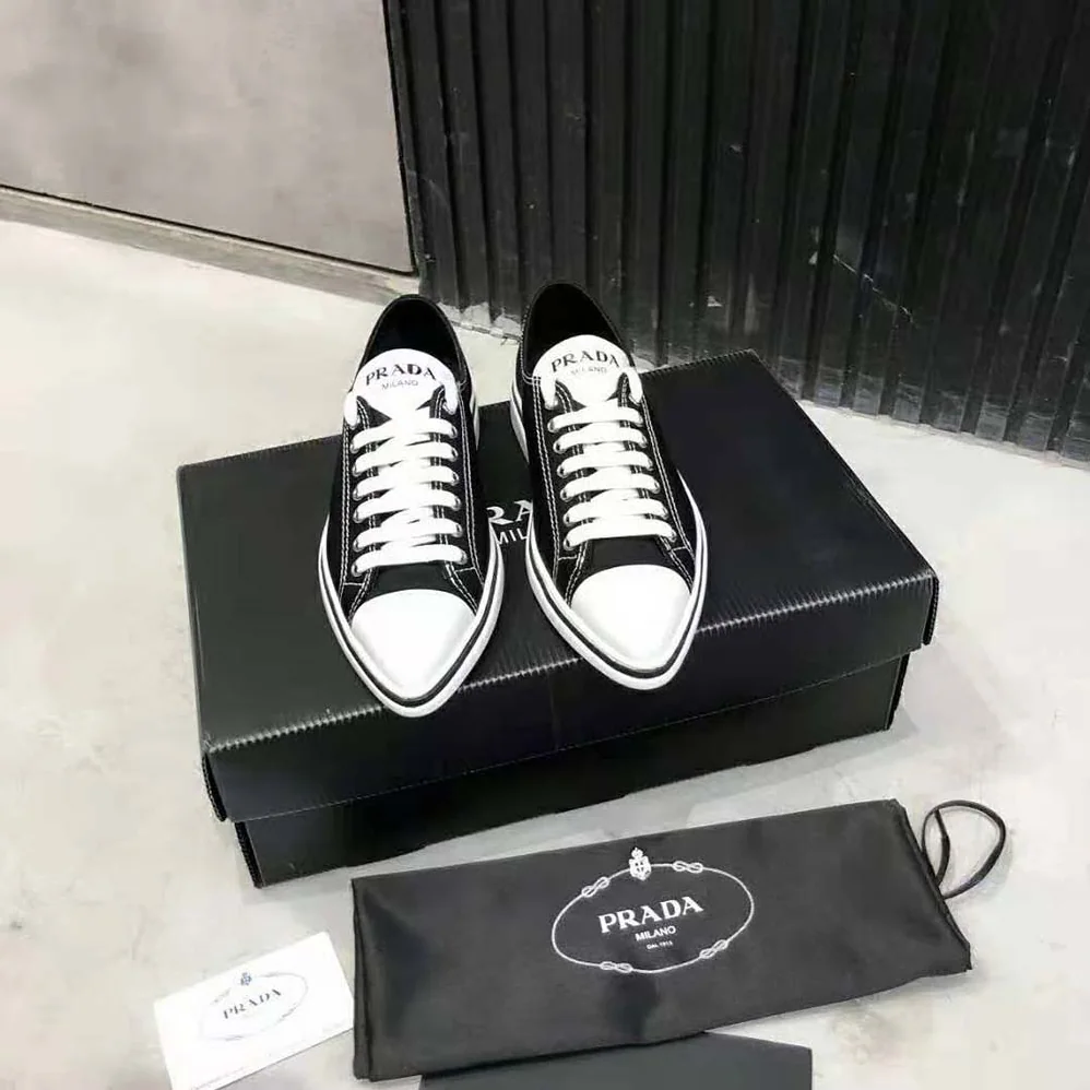 Prada Synthesis Sneakers in 25mm Heel for Women in Black