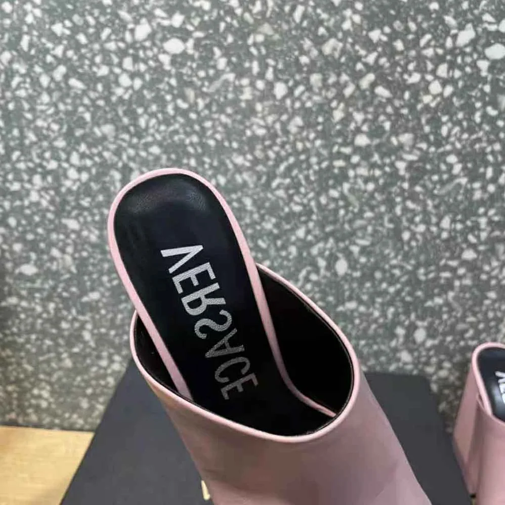 Versace Platform Mules in Calf Leather for Women in Pink