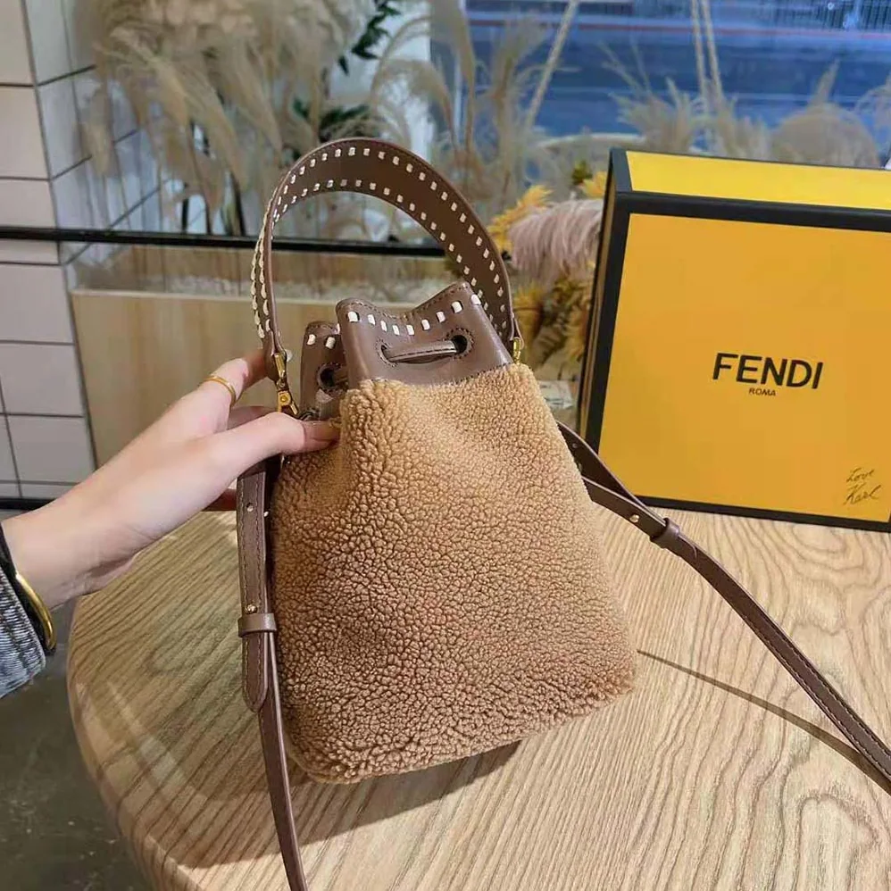 Fendi Mon Tresor Mini for Women in Bag in Brown Sheepskin Fendi Mon Tresor Mini for Women in Bag in Brown Sheepskin