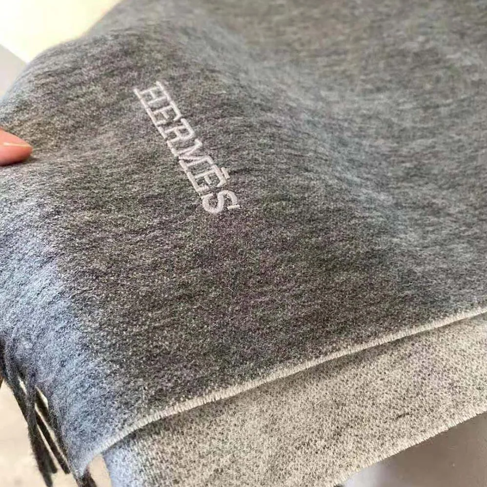 Hermes Double Face Stole for Unisex in Silver