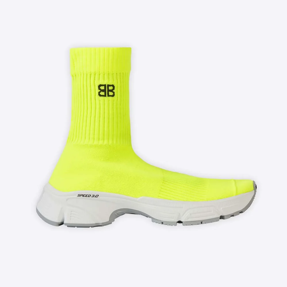 Balenciaga Speed 3.0 Sneaker in Neon Yellow Recycled Knit for Women