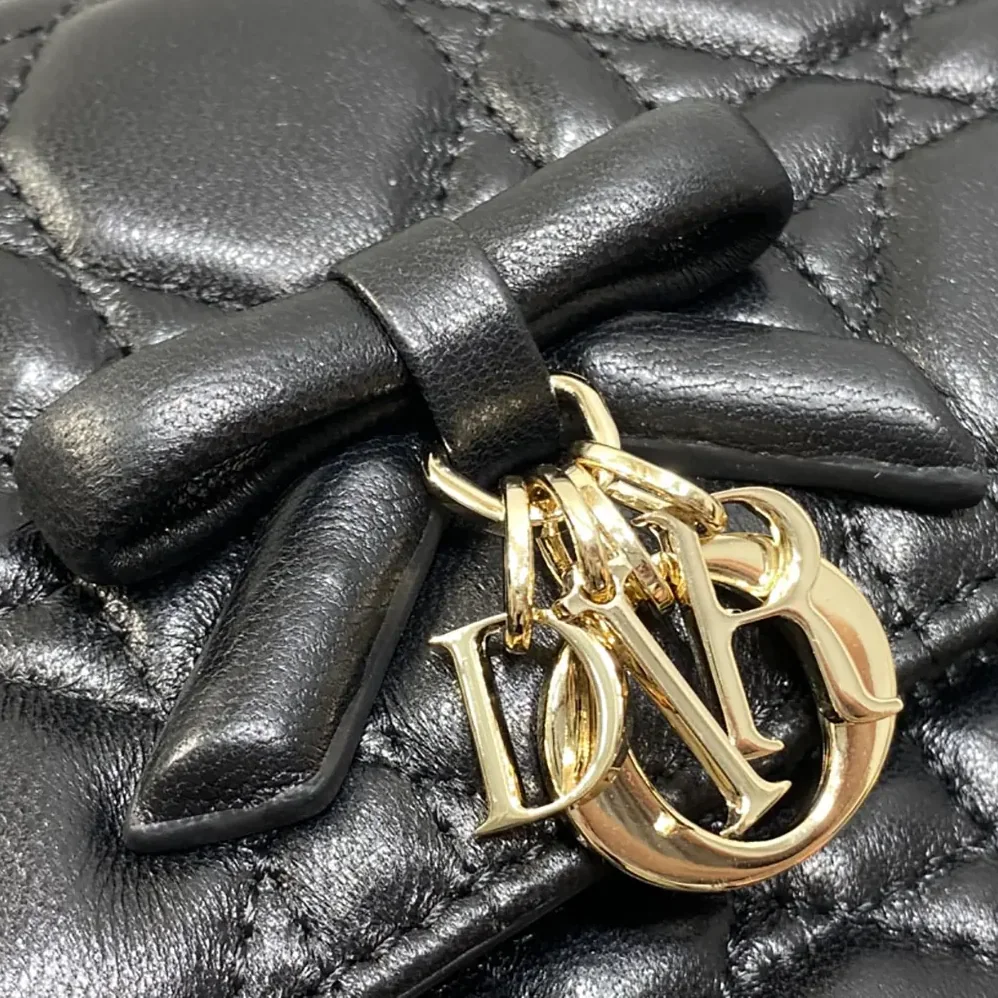 Dior My Dior Mini Bag Black Cannage Lambskin for Women