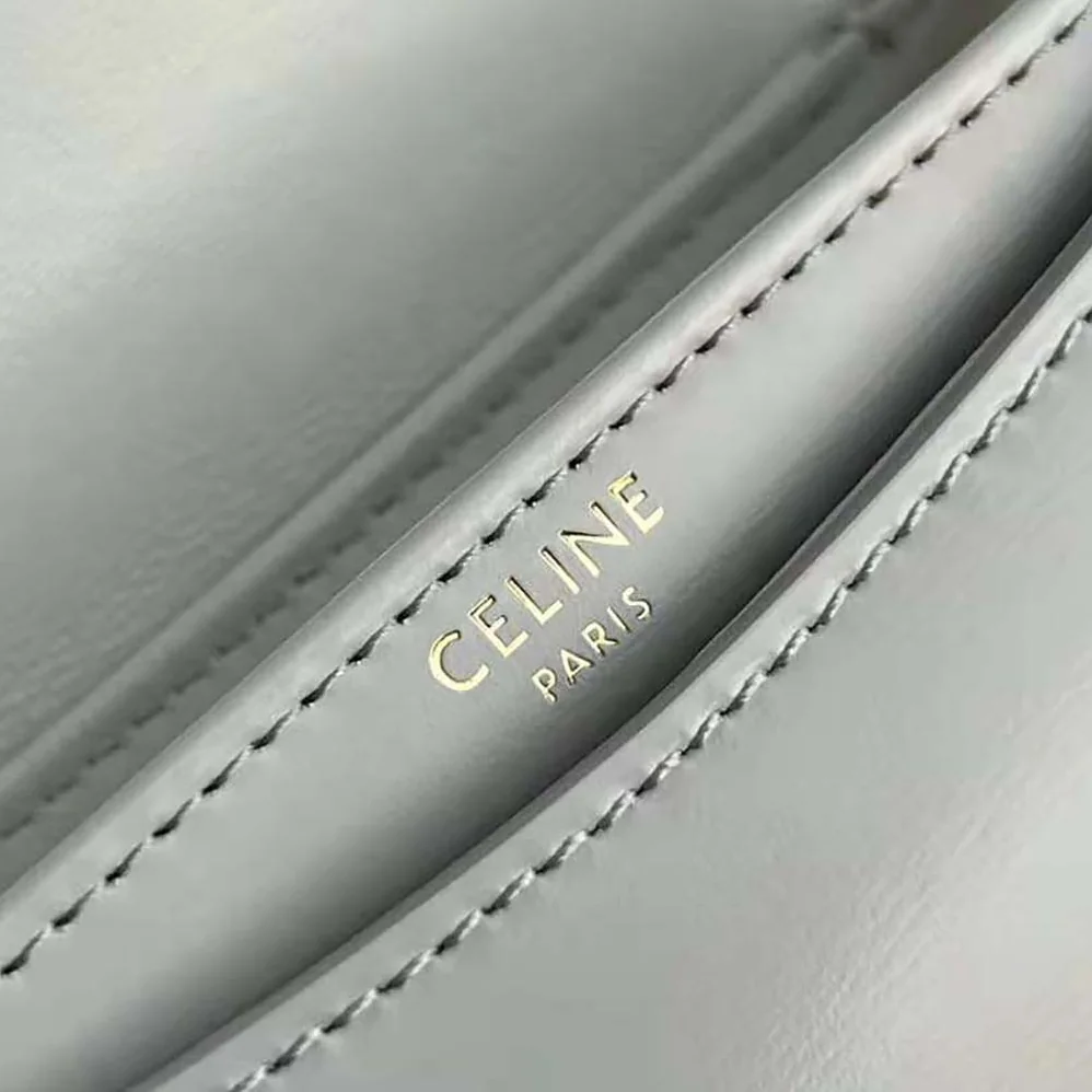 Celine Mini Besace Triomphe in Shiny Calfskin for Women in White Celine Mini Besace Triomphe in Shiny Calfskin for Women in White
