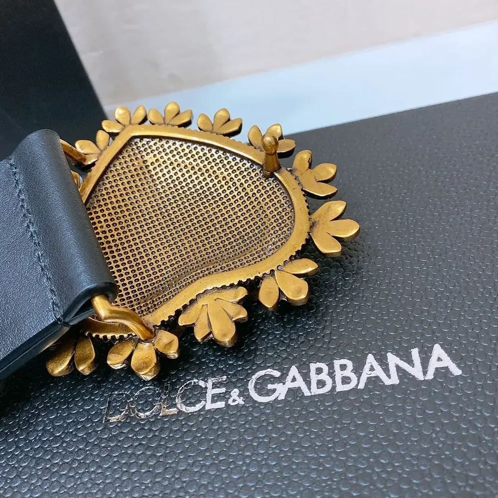 Dolce Gabbana D&G Leather Devotion Belt for Women in Black