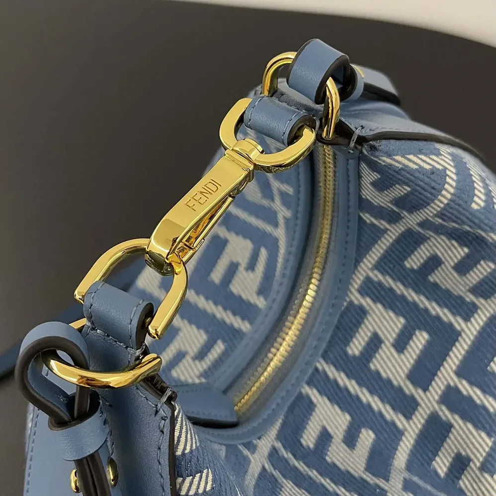 Fendi Fendigraphy Mini Blue Denim-effect FF Jacquard Mini for Women in bag Fendi Fendigraphy Mini Blue Denim-effect FF Jacquard Mini for Women in bag