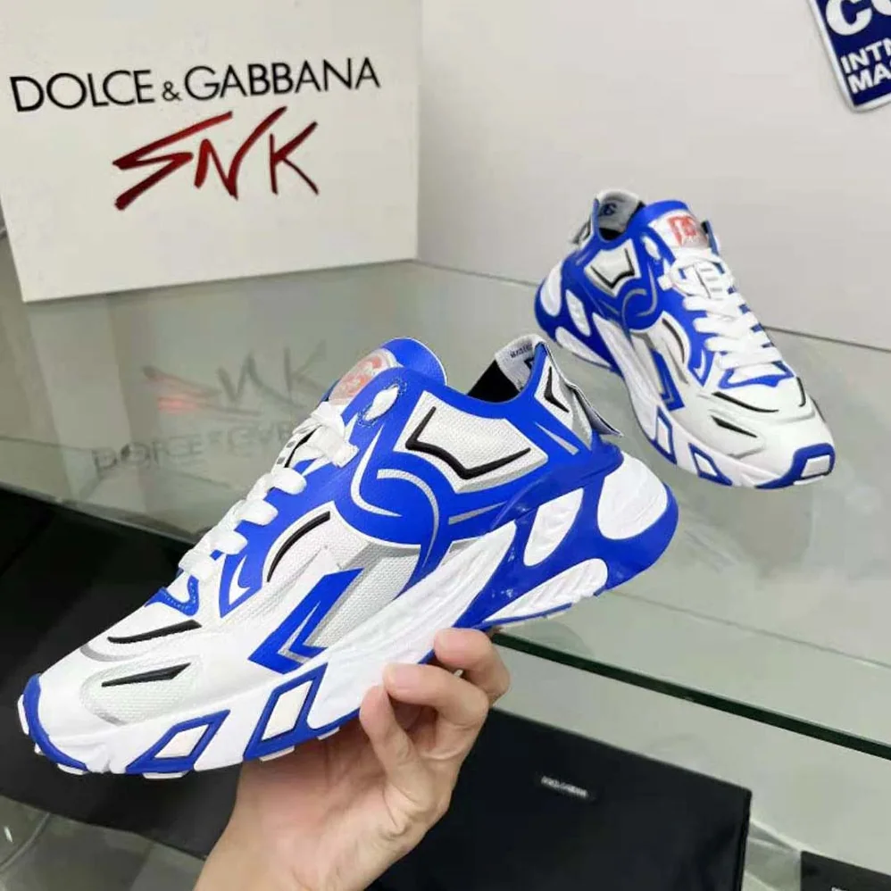 Dolce Gabbana D&G Mesh Fast Sneakers for Men in Blue Dolce Gabbana D&G Mesh Fast Sneakers for Men in Blue