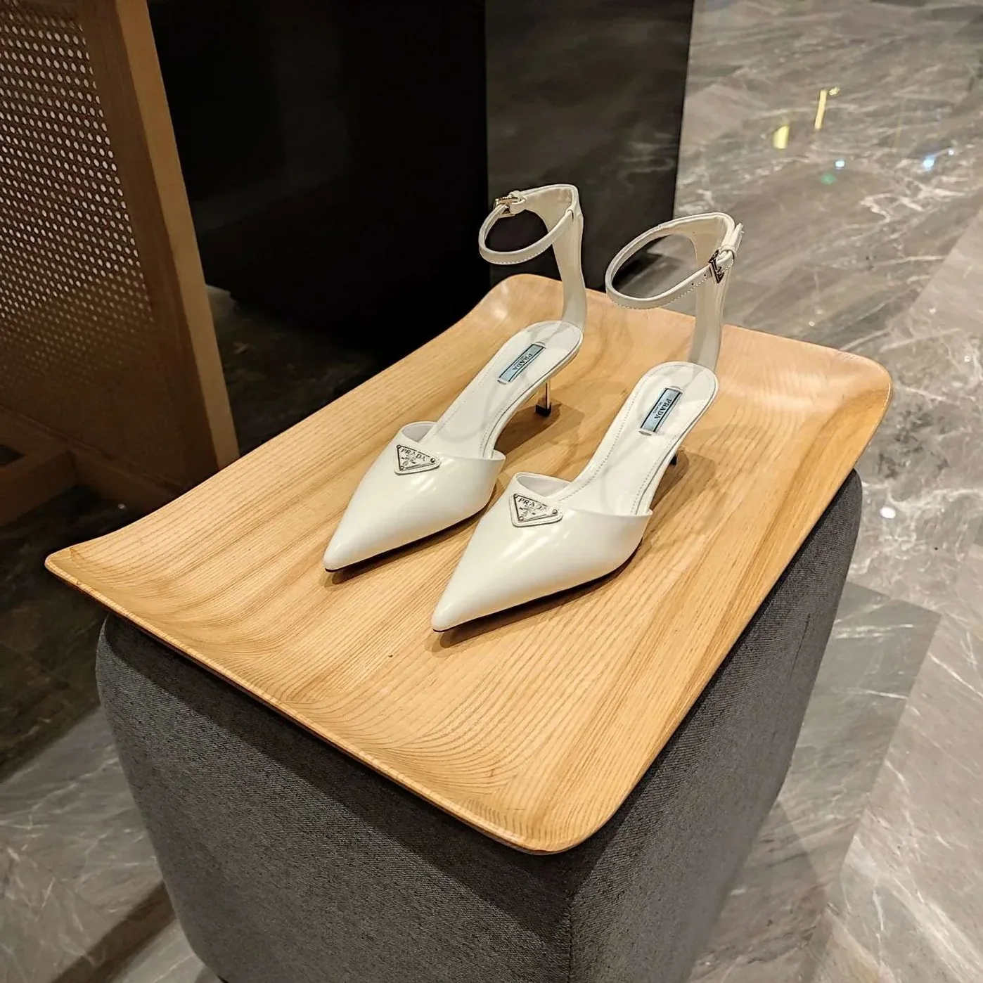 Prada Hilda Pumps White