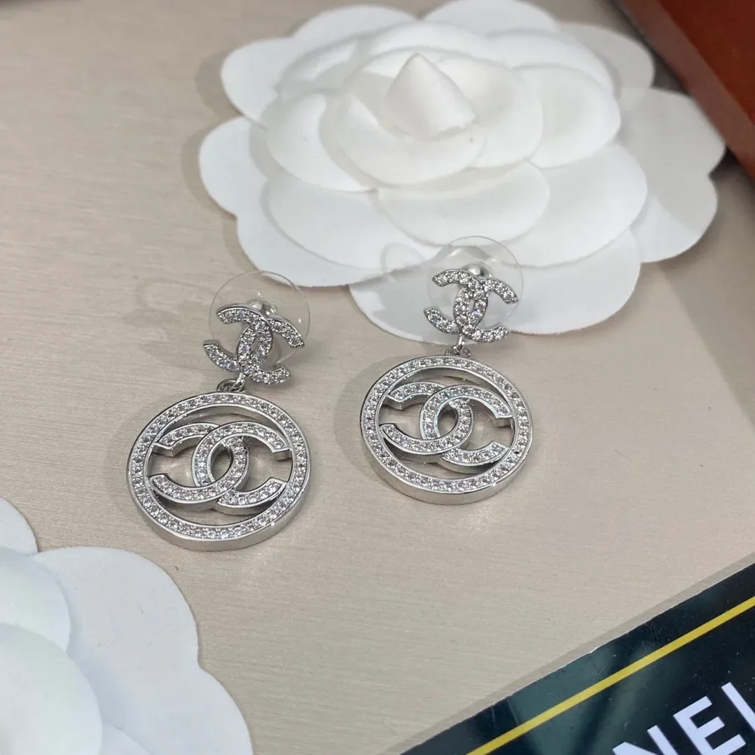 Chanel Circle Earrings Silver