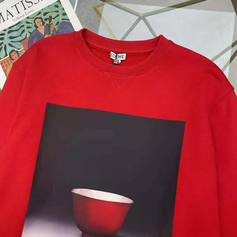 Loewe Ceramic Print Sweatshirt in Cotton for Women in Red