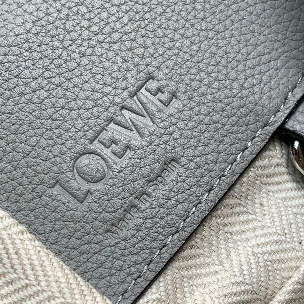 Loewe Compact Hammock Bag in Soft Grained Calfskin for Unisex in Silver