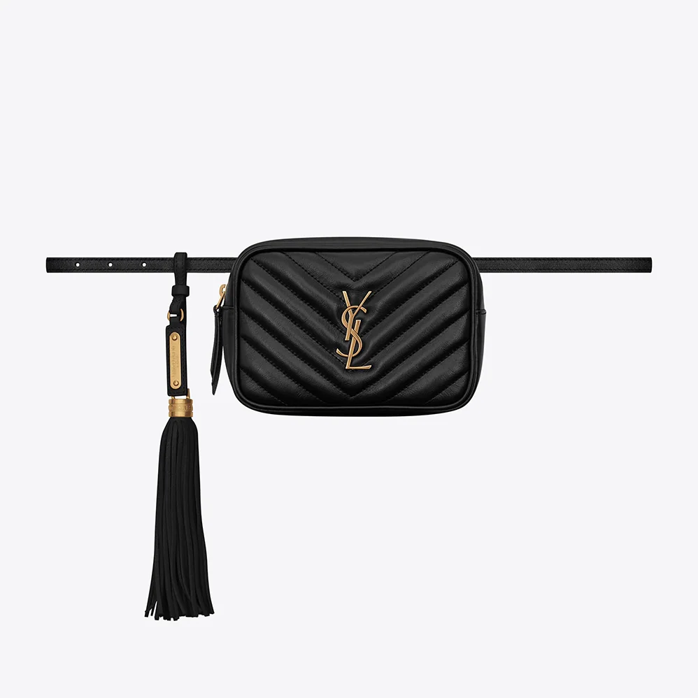 Saint Laurent YSL Lou Belt Bag in Matelasse Leather for Women in Black Saint Laurent YSL Lou Belt Bag in Matelasse Leather for Women in Black